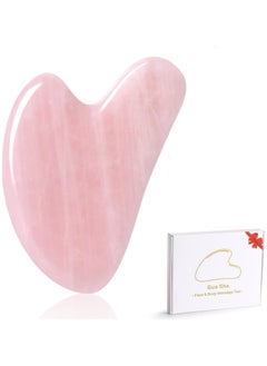 Jade Jade Gua Sha Facial Tools, 100% Natural Rose Quartz Gua Sha Stone, Guasha Tool Face for Jawline Sculpting and Puffiness Reducing, Gua Sha Massage Tool, Skin Care Gift  with beautiful box pack  - Image 1