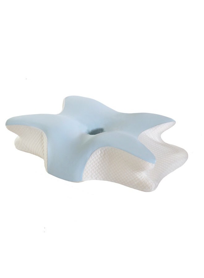 أفضل YK وسادة رغوة الذاكرة المريحة لدعم الرقبة والكتف -وسادة النوم التقويمية ذات العبوة الزرقاء، 1160 جرام وسادة الراحة للبالغين بحجم كوين (60×40×13 سم) - Image 1