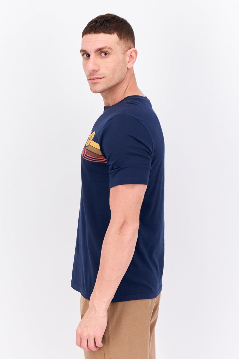 SKECHERS Men Sportswear Fit Short Sleeves Training T-shirt, Navy Blue - Image 3