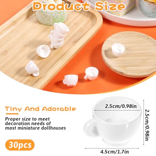 Exclaith 30Pcs Mini Coffee Cups Dollhouse Tiny Coffee Drink Cup Plastic Miniature Tea Mugs Lovely Tableware Coffe Ornaments Small for Desktop Kitchen Crafts Decorations Accessories - Image 5