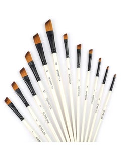Keep Smiling Keep Smiling Nylon Hair Angled brushes set of 12 brushes of different sizes - No:A6075X  - Image 1