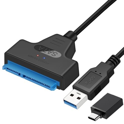 EYOOLD SATA to USB 3.0 Adapter Cable for 2.5 inch Hard Drive HDD/SSD Data Transfer, External Hard Drive Converter Support UASP (Black) - Image 1