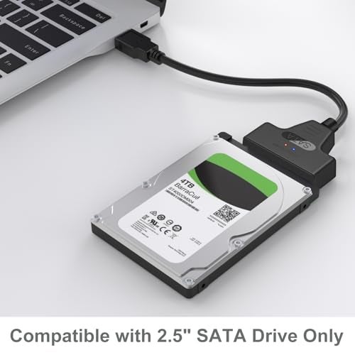 EYOOLD SATA to USB 3.0 Adapter Cable for 2.5 inch Hard Drive HDD/SSD Data Transfer, External Hard Drive Converter Support UASP (Black) - Image 2