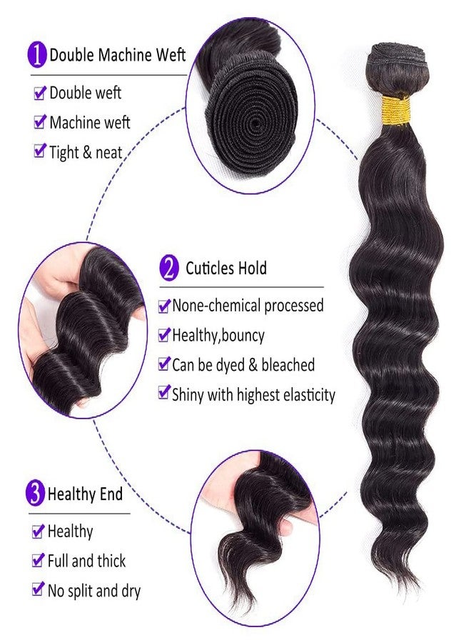 بورشان حزم شعر بشري مموجة عميقة فضفاضة 18 20 22 بوصة، 100% شعر بشري برازيلي بكر غير معالج، حزم شعر بشري مموجة عميقة فضفاضة للنساء ذوات البشرة السوداء، 3 حزم مموجة فضفاضة - Image 2