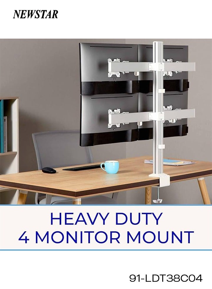 نيوستار حامل شاشات قوي من نيوستار بأربع أذرع | مناسب لشاشات من ‎17‎ إلى ‎32‎ بوصة | دوران كامل ‎360°‎، إمالة وتدوير، قاعدة تثبيت بمشبك وحلقة | نظام إدارة كابلات ذكي - Image 2