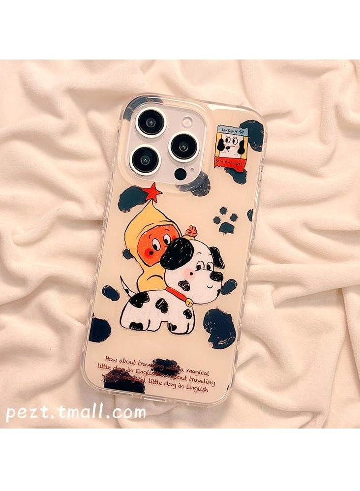 NIBEMINENT Spotted Girl Puppy Protective TPU Case Cover For iPhone 17 Pro