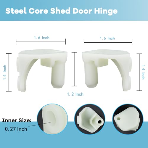 MEKILYN Resin Shed Door Hinge Kit Left Right Compatible with Rubbermaid 6x5 ft SlideLid Storage Shed Direct Replacement for Part 3T16 3T162 3T17 3T173 Reinforced Easy Install - Image 3
