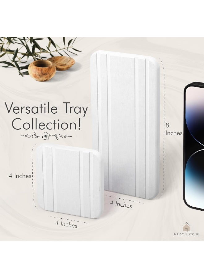 Maison Stone  Bathroom Tray W/Bonus Vanity Tray. Absorbent Bathroom Trays For Counter. Multipurpose 8X5 Countertop Tray. Perfume Tray. Kitchen Soap Tray. Time Saving Bathroom Counter Tray.  - Image 2
