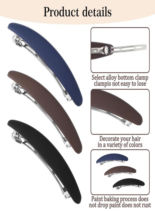 Matwsec 3PCS Large French Hair Barrettes for Women Thin Hairs, Half up French Barrette Hair Clips for Thick Thin, Short and Fine Hairs - Image 3