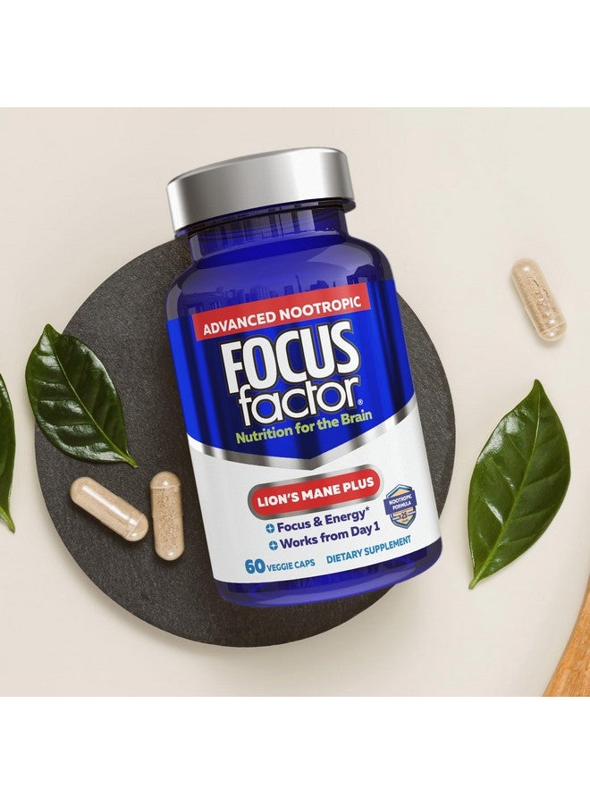 Focus Factor Lions Mane Plus, Advanced Nootropic with L-Theanine, Caffeine, Focus and Energy (60 Count) - Image 5