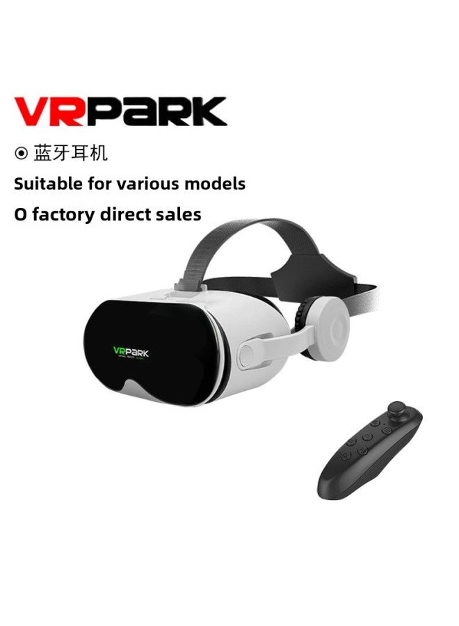 VRPARK Glasses VR All-in-One Bluetooth Headset HD Movie Headset BOX VR Glasses-Color:J70 Space White + Y1 Black - Image 1