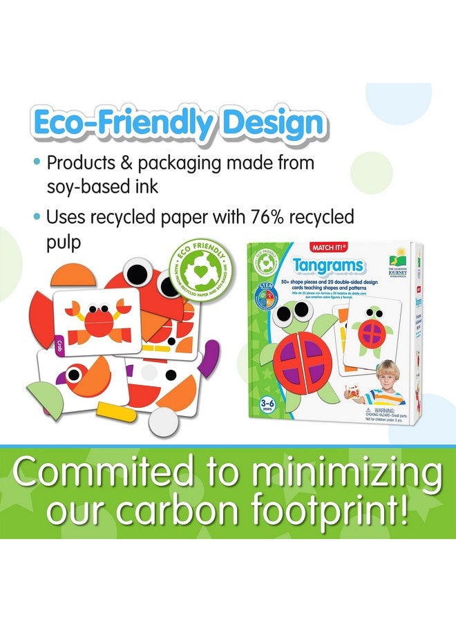 The Learning Journey: Match It! Tangrams- Animal Pattern - Educational Design Learning Double Sided Cards and Shaped Puzzle Piece Toys- Geometric Figures - Spatial Relationships - Ages 3-6 Years Old - Image 4
