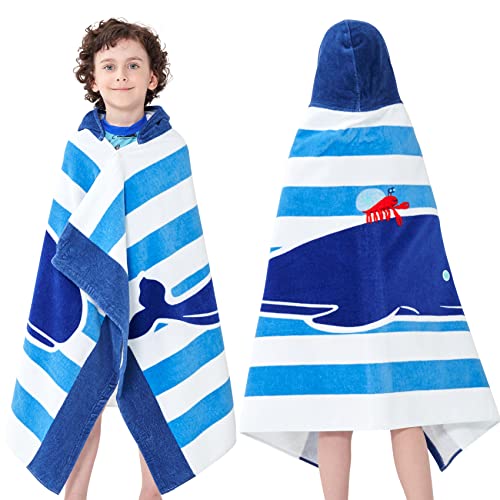 Bavilk Kids Bath Towels, Kids Towel Girls Boys Hooded Beach,Bathroom,Pool Swim Towels 30 × 50 INCH Large Size Ultra Absorbent Cute Cartoon Animal Full Vitality 100% Cotton Wearable Wrap for Child - Image 1