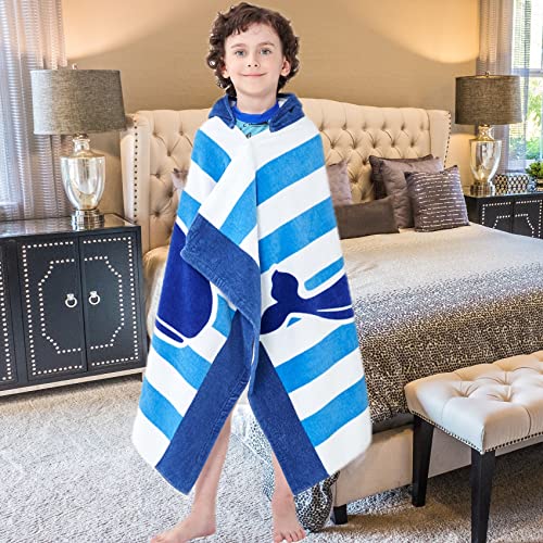 Bavilk Kids Bath Towels, Kids Towel Girls Boys Hooded Beach,Bathroom,Pool Swim Towels 30 × 50 INCH Large Size Ultra Absorbent Cute Cartoon Animal Full Vitality 100% Cotton Wearable Wrap for Child - Image 2