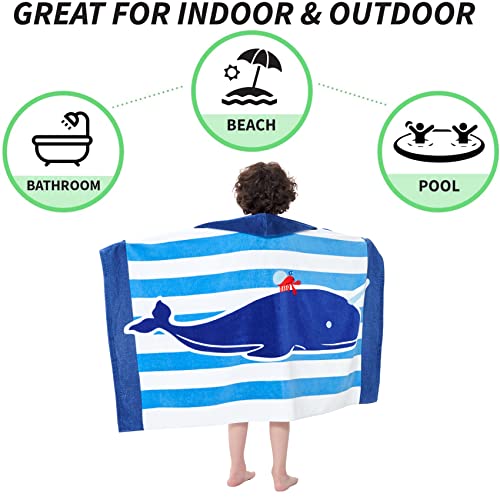 Bavilk Kids Bath Towels, Kids Towel Girls Boys Hooded Beach,Bathroom,Pool Swim Towels 30 × 50 INCH Large Size Ultra Absorbent Cute Cartoon Animal Full Vitality 100% Cotton Wearable Wrap for Child - Image 5