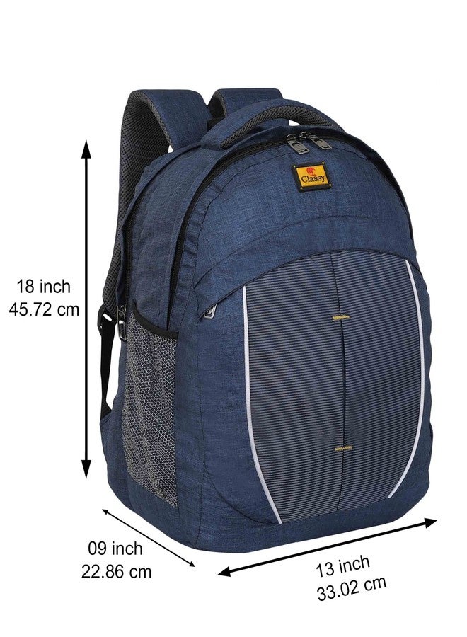 Classy Casual Backpack with 2 compartments, 1 small compartment and Laptop section (Navy Blue) - Image 2