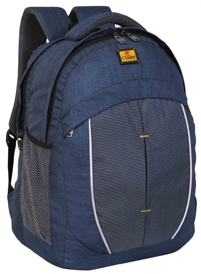 Classy Casual Backpack with 2 compartments, 1 small compartment and Laptop section (Navy Blue) - Image 5