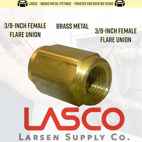 LASCO 17-4331 3/8-Inch Female Brass Flare Union - Image 2