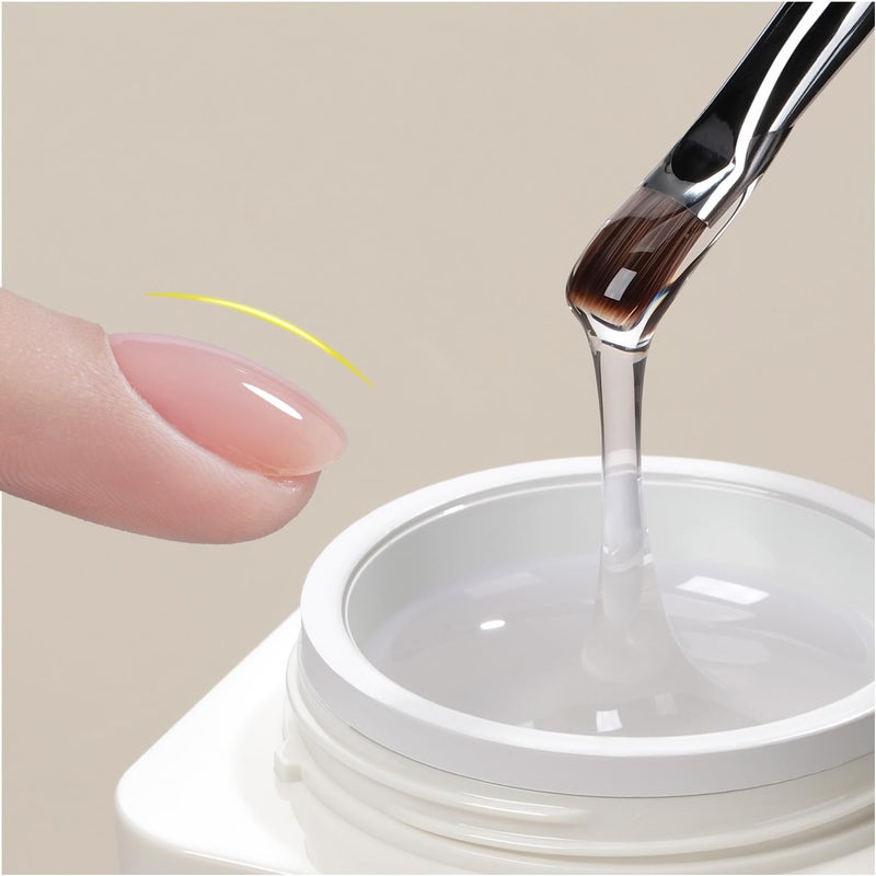 GAOY Low-Heat Clear Builder Gel for Nails, 30ml Self-Leveling Nail Strengthener, Soak Off Long Lasting Hard UV Gel, Base Coat Top Coat Needed - Image 1