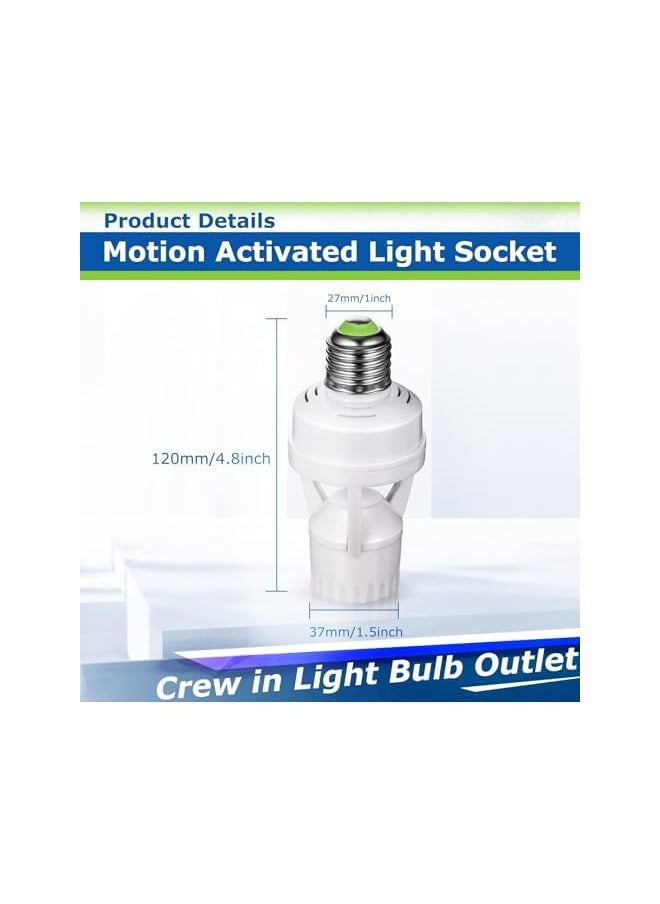 The Bros 3 Pieces Smart Socket with Motion Sensor, Screw in Light Bulb Outlet Compatible with E26/E27, Motion Activated Light Bulb Holder, Adapter Automatic Light Control for Garage Storage Room  - Image 2