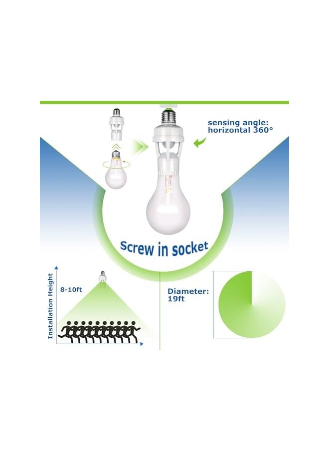 The Bros 3 Pieces Smart Socket with Motion Sensor, Screw in Light Bulb Outlet Compatible with E26/E27, Motion Activated Light Bulb Holder, Adapter Automatic Light Control for Garage Storage Room  - Image 4