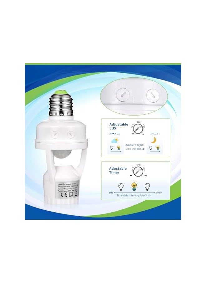 The Bros 3 Pieces Smart Socket with Motion Sensor, Screw in Light Bulb Outlet Compatible with E26/E27, Motion Activated Light Bulb Holder, Adapter Automatic Light Control for Garage Storage Room  - Image 5
