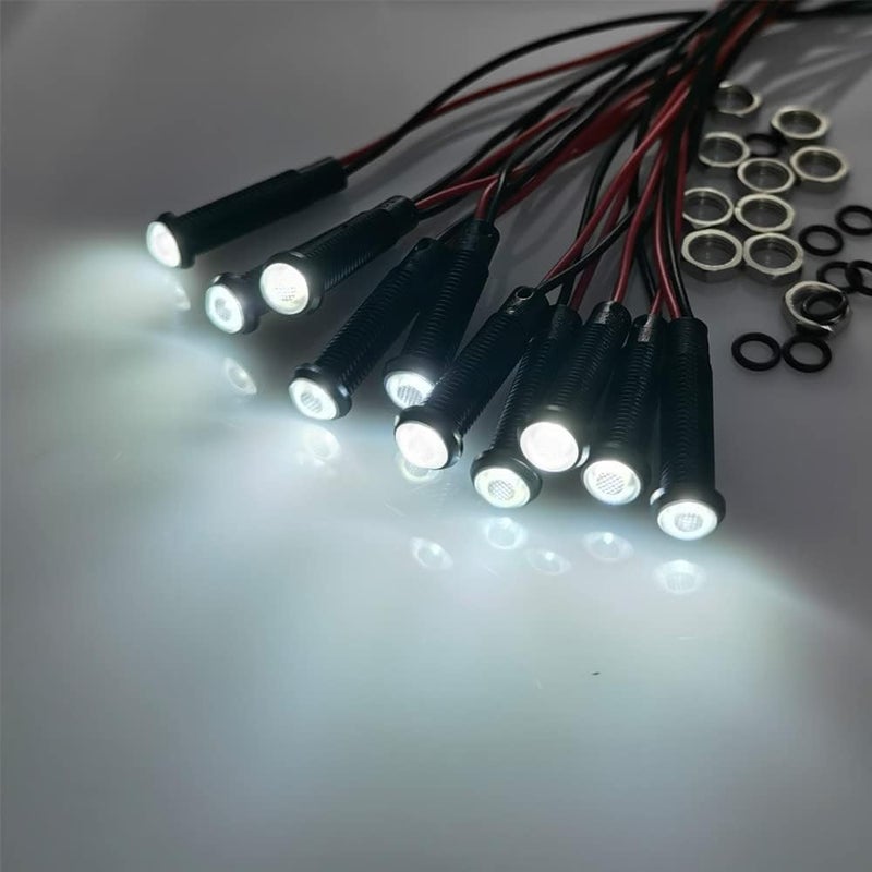Gebildet جيبيلدت 10 × ضوء مؤشر LED بلاستيكي تيار متردد/تيار مستمر 12-24 فولت حجم فتحة التركيب 6 مم (أبيض) تصميم مدروس متعدد - Image 4