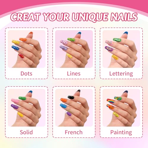 Betem Nail Art Pens Set, Dual Tip 24 Colors Nails Art Markers Non-Toxic, Quick-drying Nail Polish Pens, Acrylic Nail Kit for Home & Salon DIY, Easy French Manicure Tool, Gifts for Mom, Friends - Image 5