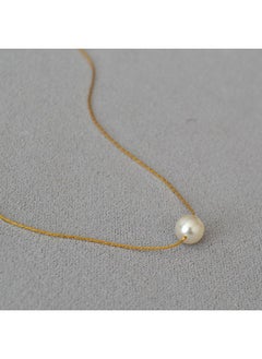 نيبمينينت And Korean Style Personality Simple Commuter Extremely Fine Brass Gold Plated Silk Line Passepartout Imitation Shijia Pearl Necklace Clavicle Chain 
