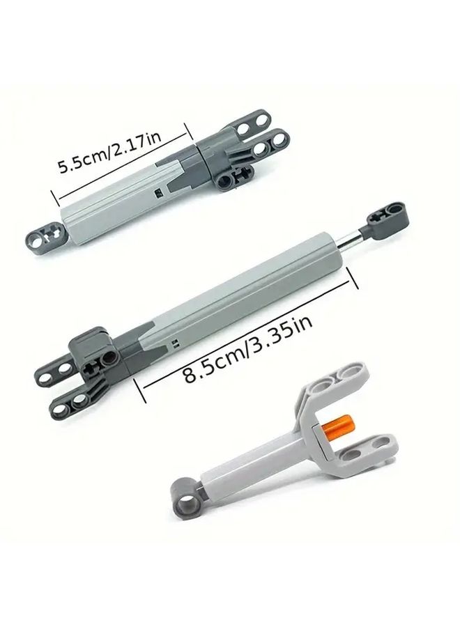 MOC Technology Linear Actuator Push Rod Dynamic Telescopic Screw Lifter Building Block Accessories 92693 Gray 4pcs - Image 1