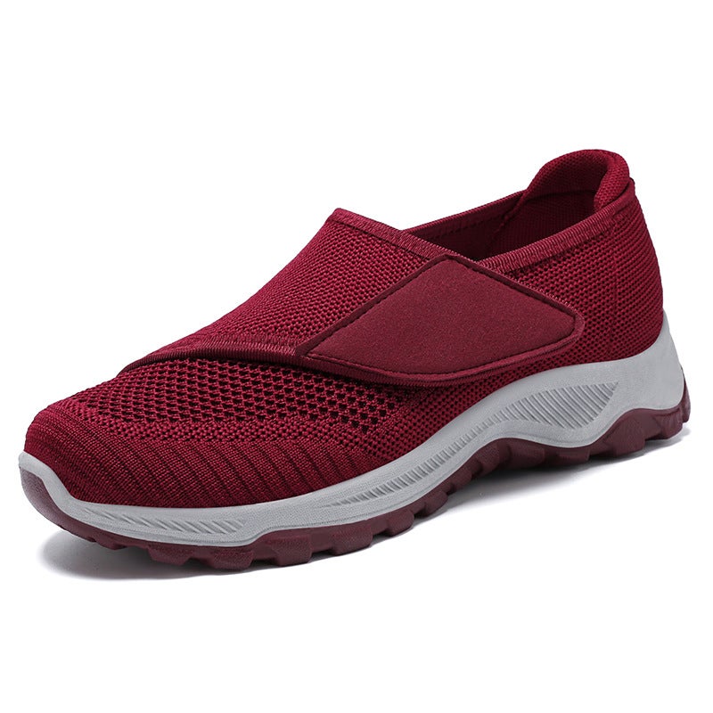 Walking Shoes Women'S Soft Sole Comfortable Not Tired Foot Mama Shoes Mesh Surface Breathable Not Sobby Foot Middle-Aged And Elderly Velcro Rehabilitation Shoes - Image 1