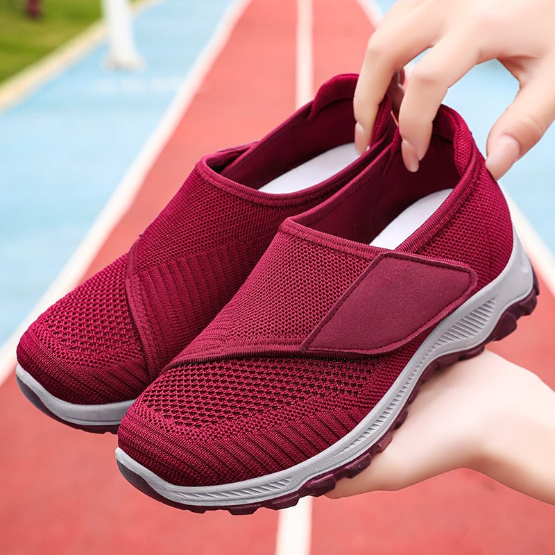 Walking Shoes Women'S Soft Sole Comfortable Not Tired Foot Mama Shoes Mesh Surface Breathable Not Sobby Foot Middle-Aged And Elderly Velcro Rehabilitation Shoes - Image 2