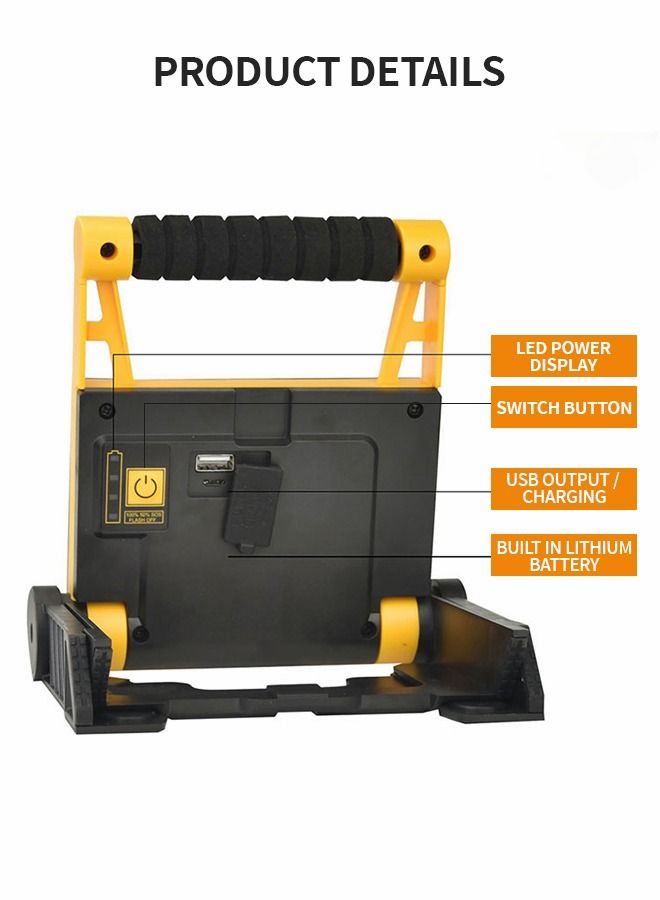 GROIC Camping Lights USB Rechargeable Work Light, Portable LED Light Waterproof Flood Lights for Work, Power Outages Outdoor Camping Hiking and Job Site Lighting - Image 2