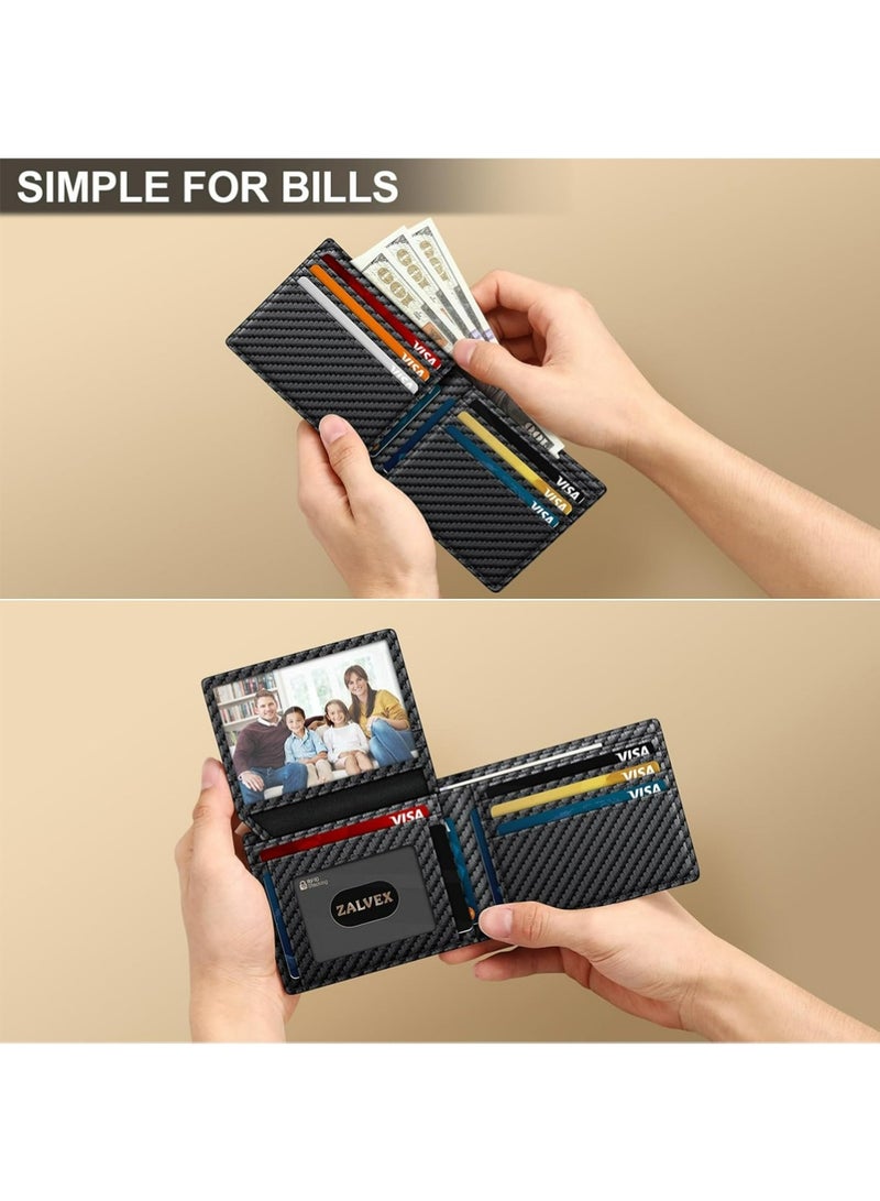 بولوز محفظة للرجال رقيقة RFID حظر الجلد حامل بطاقة الائتمان محفظة ل 14 بطاقة, Bifold الحد الأدنى رقيقة المحفظة مع 2 هوية نوافذ وفتحة النقدية, الجبهة Pockt Carteras بارا Hombres, هدايا عيد ميلاد للرجال - Image 5
