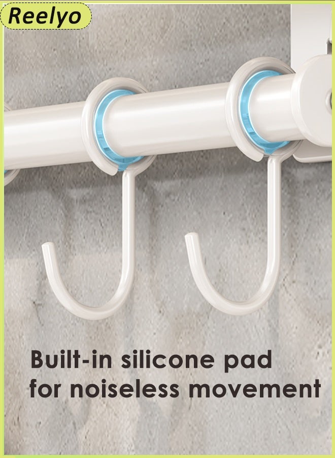 Reelyo Wall Mounted Kitchen Organiser Holder Rack Wall Mounted Pots Pans Cups Hanger Kitchen Knife Rack Cutlery Rack Organiser Spatula And Spoon Hanger 50cm  With 10 Hooks - Image 5