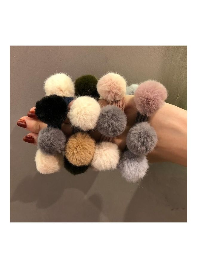 NIBEMINENT Fashion Girls Multi Fur Ball Elastic Hair Bands Multicolour - Image 4