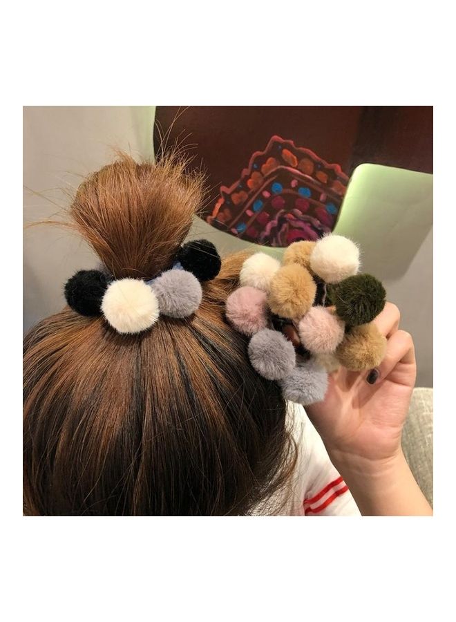 NIBEMINENT Fashion Girls Multi Fur Ball Elastic Hair Bands Multicolour - Image 2