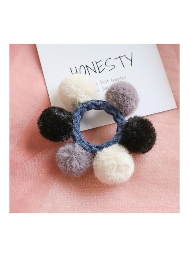 NIBEMINENT Fashion Girls Multi Fur Ball Elastic Hair Bands Multicolour - Image 1