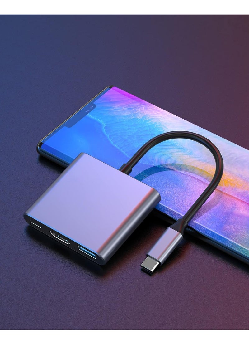 Rock Pow - 3-in-1 USB C Hub with 100W Power Delivery USB 3.0 & 4K HDMI for 2023-2016 MacBook Pro New Mac Air/Surface/Chrome/Steam Deck More Stable Driver Adapter - Image 1