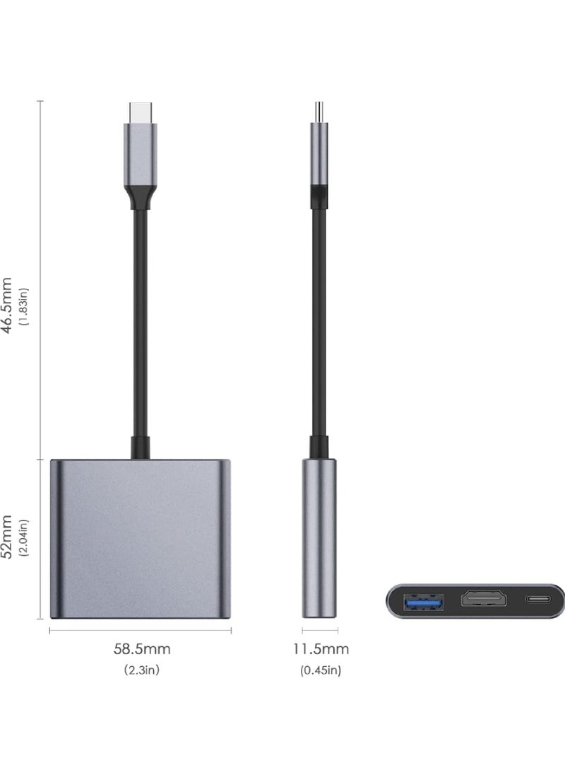 Rock Pow - 3-in-1 USB C Hub with 100W Power Delivery USB 3.0 & 4K HDMI for 2023-2016 MacBook Pro New Mac Air/Surface/Chrome/Steam Deck More Stable Driver Adapter - Image 1