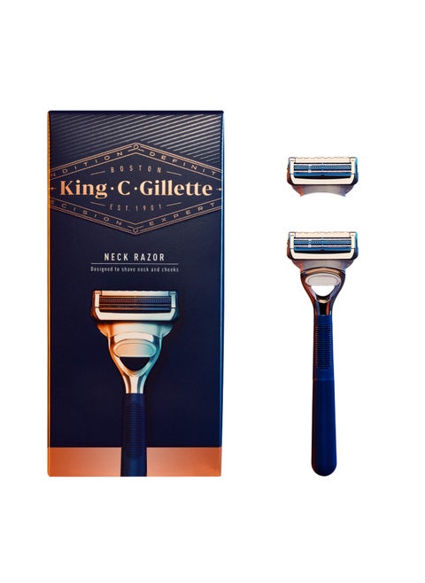 King C. Gillette Neck Razor, Handle plus 2 Blade Refills