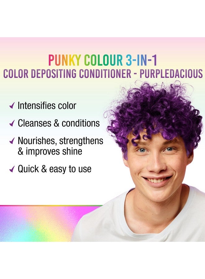 Punky Colour 3-in-1 Color Depositing Hair Cleanser & Conditioner, 8.5 fl oz. (Purpledacious) - Image 2