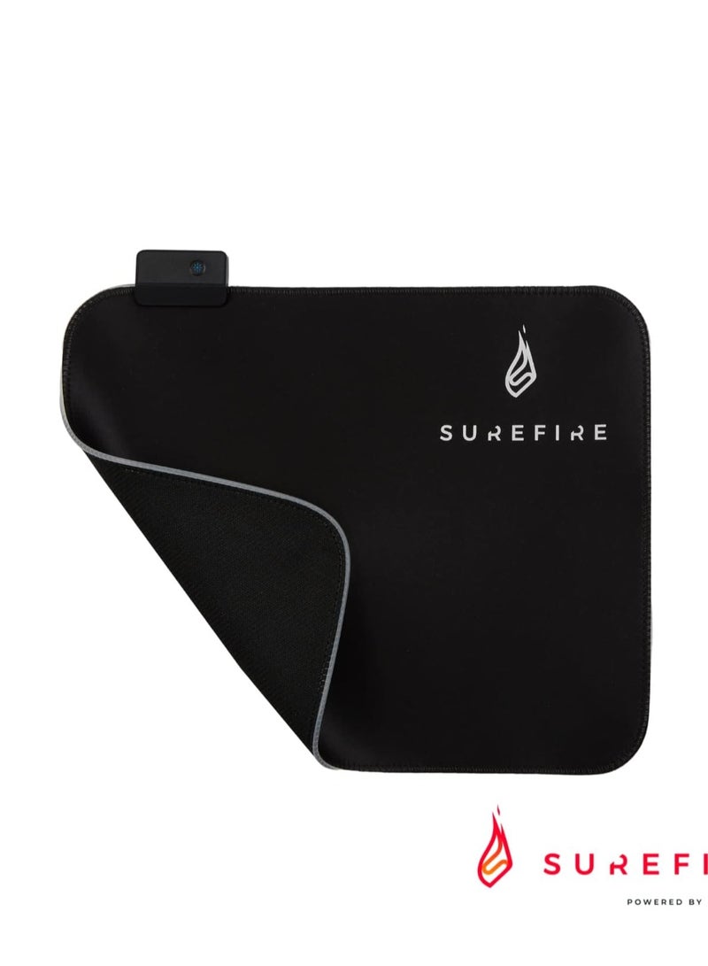 SureFire Silent Flight RGB-320 Gaming Mauspad RGB Mauspad wasserabweisend & rutschfest Mikrotextur-Stoffoberfläche Gaming Zubehör Gaming Unterlage Powered by Verbatim 48812 schwarz 320 mm - Image 3