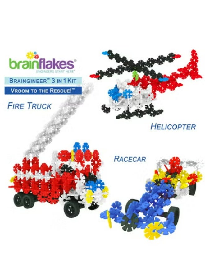 Brain Flakes VIAHART Brain Flakes 3-in-1 Building Kit with Detailed Step by Step Instructions - 580 Pieces to Build All 3 Vehicles - Wheel Pieces and Special Parts are Included - Ages 7 and Up - Image 3