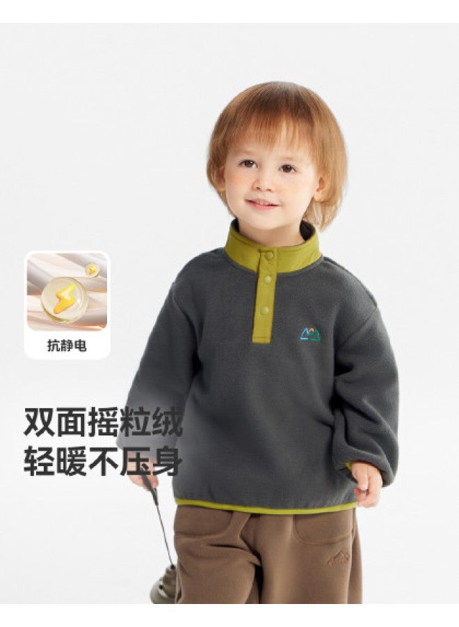 Boys' Hoodie Baby Fleece Top Children's Autumn/winter 2025 New Warm Girls - Image 1