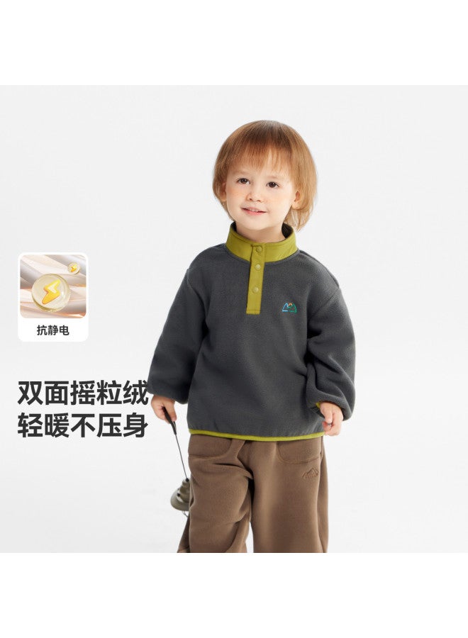 Boys' Hoodie Baby Fleece Top Children's Autumn/winter 2025 New Warm Girls - Image 2
