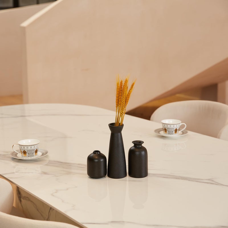 Napormot Black Ceramic Vase Set of 3 Small Boho Vase for for Decor Matte Frosted Texture Finish Modern Rustic Farmhouse Home Decor Decorative vase for Pampas Grass&Dried Flowers Shelf Table Mantel Entryway - Image 5