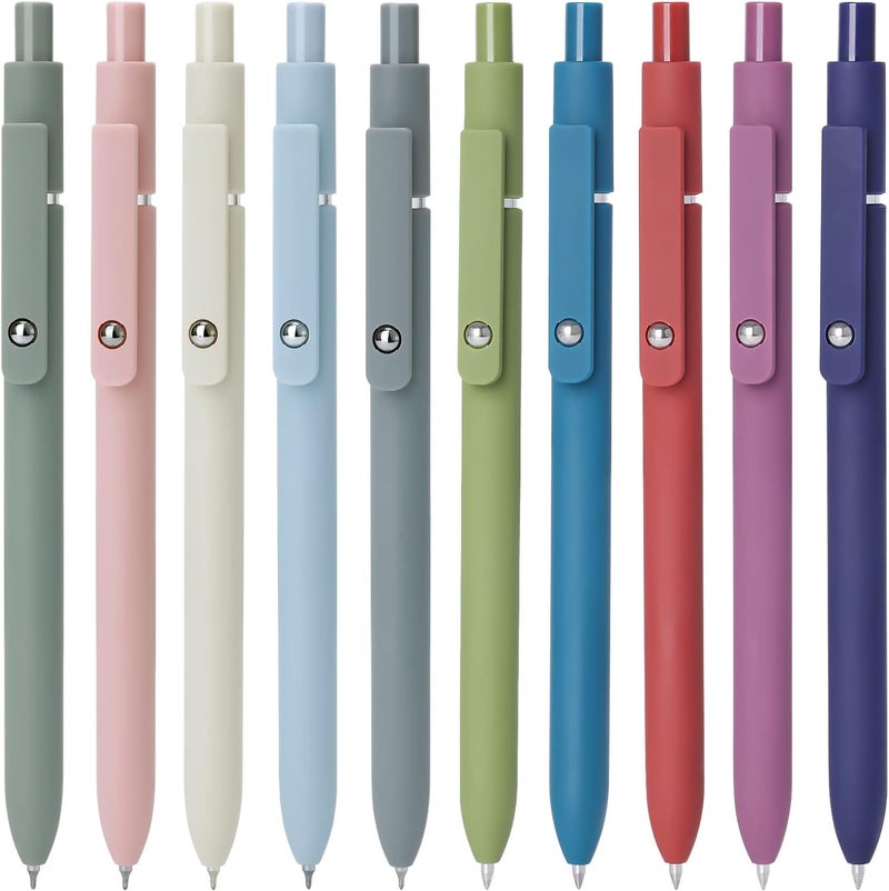 FIOVER Gel Pens,10pcs 0.5mm Quick Dry Black Ink Fine Point Smooth Writing Pens High-End Series Ballpoint for Office School Supplies(Morandi & Retro) - Image 1