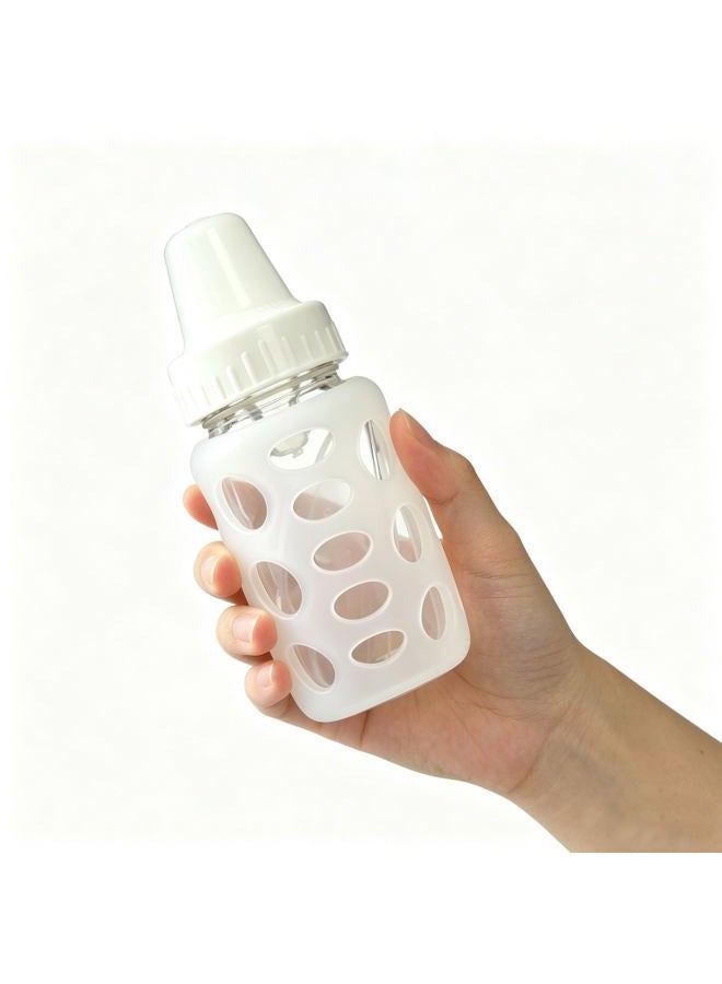 UWSTE 4Pack Silicone Sleeve Compatible with Evenflo 5oz Glass Bottle, Scald Sleeve Heat Protective Case for Feeding Bottles Soft Non- Design Stylish (Transparent) - Image 5
