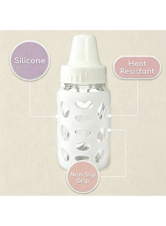 UWSTE 4Pack Silicone Sleeve Compatible with Evenflo 5oz Glass Bottle, Scald Sleeve Heat Protective Case for Feeding Bottles Soft Non- Design Stylish (Transparent) - Image 3